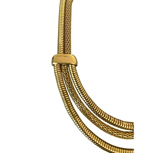 Free People Gold Color 3 Strand Necklace NEW - Picture 2 of 3